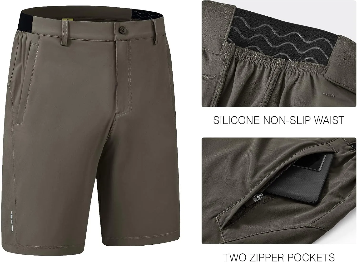 Rdruko Men's Golf Shorts Stretch Dry Fit 9" Lightweight Casual Dress Work Shorts with Pockets