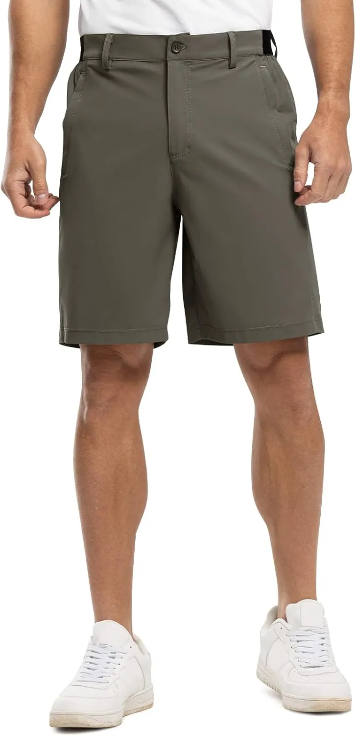 Rdruko Men's Golf Shorts Stretch Dry Fit 9" Lightweight Casual Dress Work Shorts with Pockets