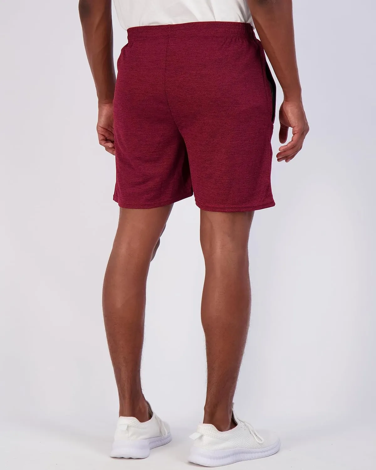 Real Essentials 4 Pack: Men's Mesh 7"/ 5"/ 3" Athletic Zipper Shorts Workout Gym Running Basketball (Big and Tall Available)