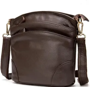 Real Leather Meduim size soft leather Crossbody Bag, Real Leather Purse with 3 component for easy access to your essentials