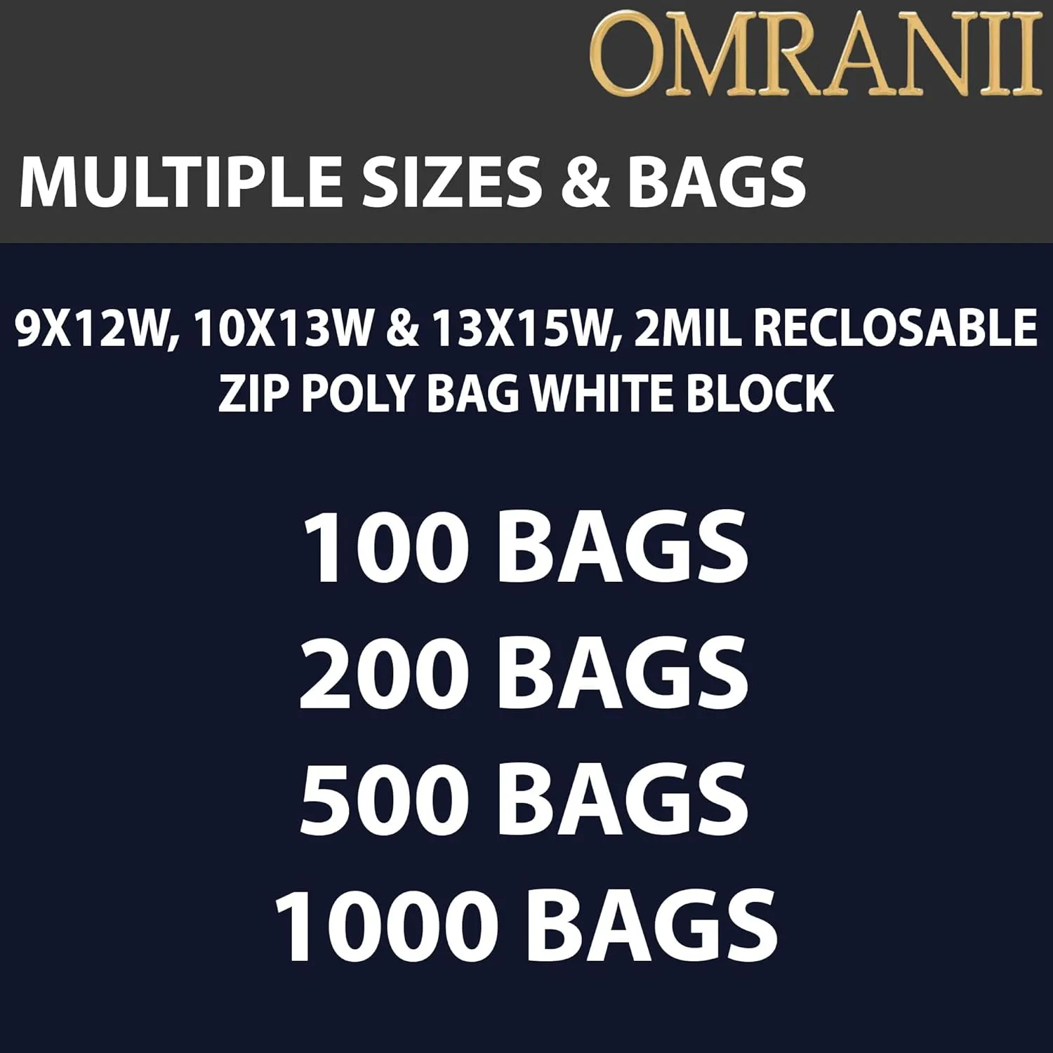 Reclosable Zip Poly Bags White Block,9x12W & (100 Bags) 2 Mil Clear Plastic with Resealable Lock Seal Zipper Bag,Durable Poly Baggies,Resealable Zip Top Lock For Travel, Storage, Packaging & Shipping