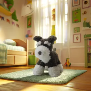RECUR Schnauzer Dog Stuffed Animals Plush Toy,Soft Plushie 10 Inches