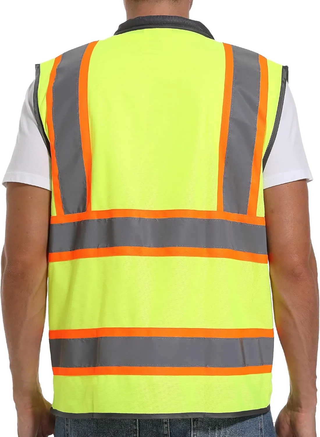 Reflective Safety Vest for Men and Women - High Visibility Construction Vest - Dual Tone Reflective Strips