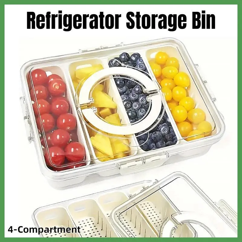 Refrigerator Crisper Storage Box Food Organizer Container for Kitchen Fridge