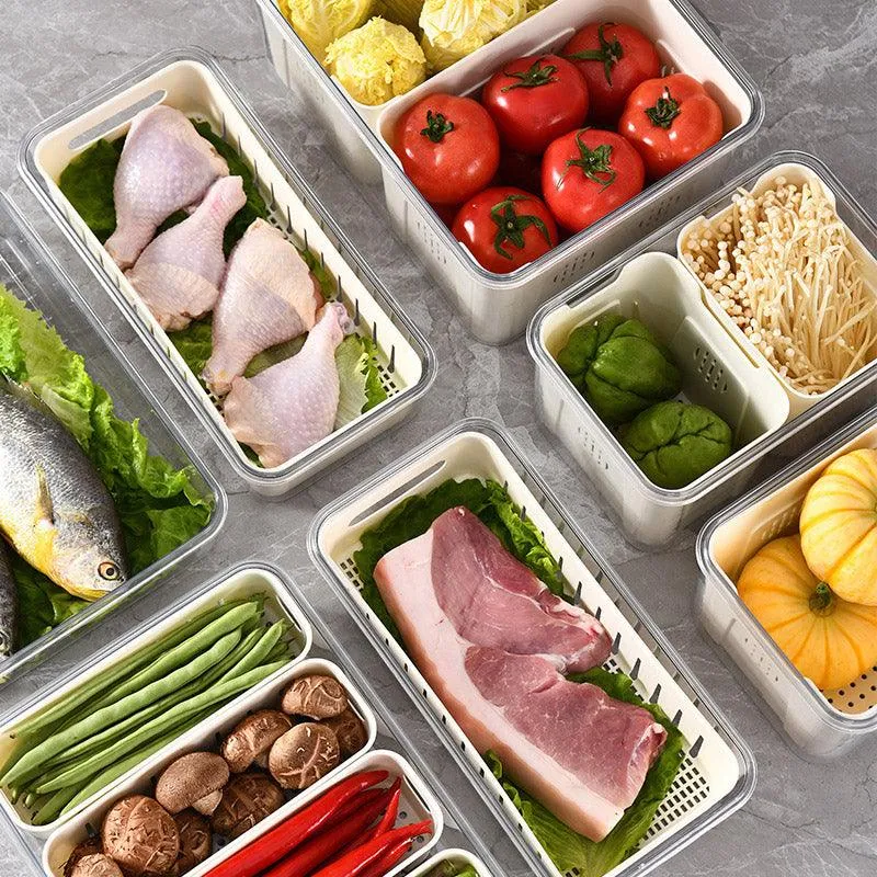 Refrigerator Crisper Storage Box Food Organizer Container for Kitchen Fridge