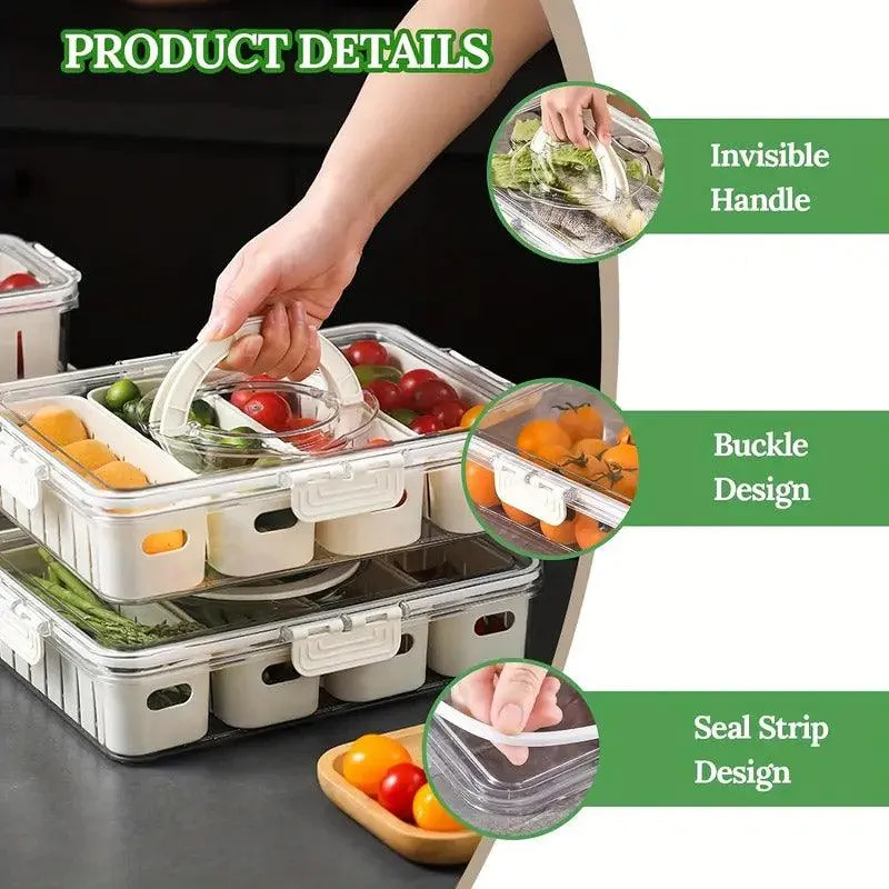 Refrigerator Crisper Storage Box Food Organizer Container for Kitchen Fridge
