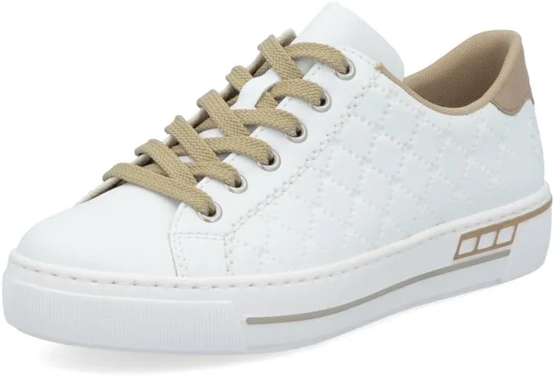Rieker Women's Quilt Trainers White/Nude 10