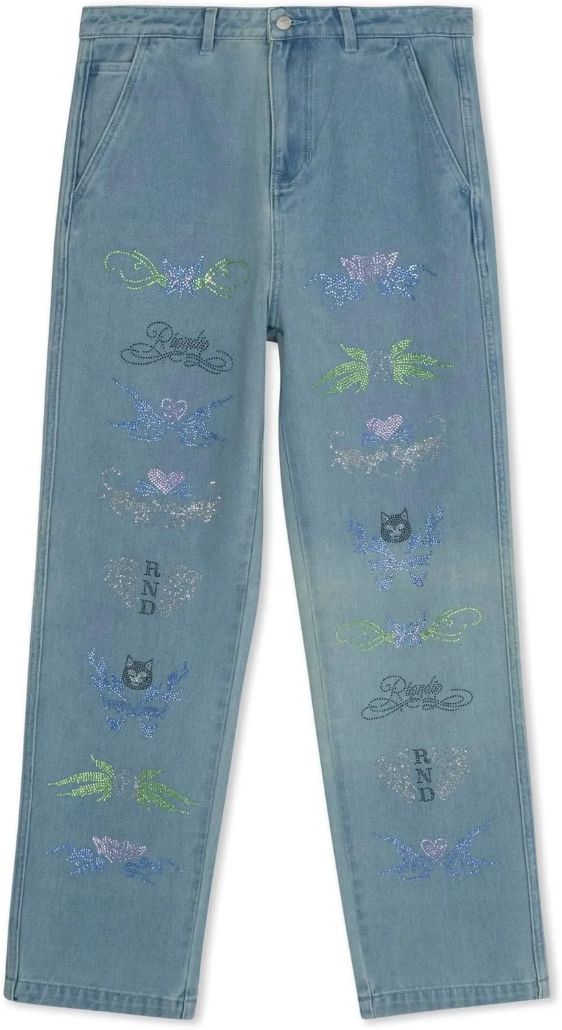 RIPNDIP Medium Wash Hyaena Denim Pants – Bold Streetwear with Lord Nerm Edge