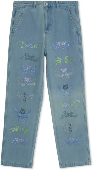 RIPNDIP Medium Wash Hyaena Denim Pants – Bold Streetwear with Lord Nerm Edge