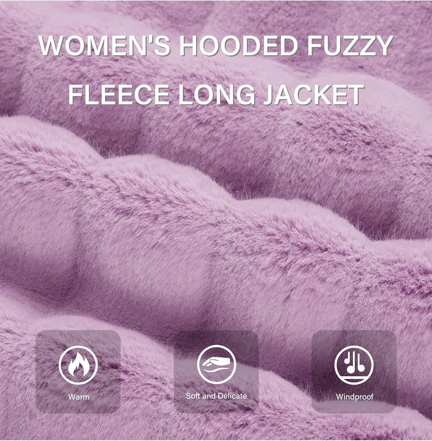 RISISSIDA Women Long Faux Fur Coat Fuzzy Jacket Hooded Winter Fall Warm Overcoat