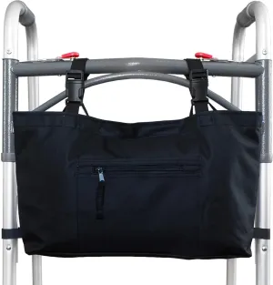 RMS Walker Bag with Soft Cooler - Water Resistant Tote with Temperature Controlled Thermal Compartment, Universal Fit for Walkers, Scooters or Rollator Walkers (Black)
