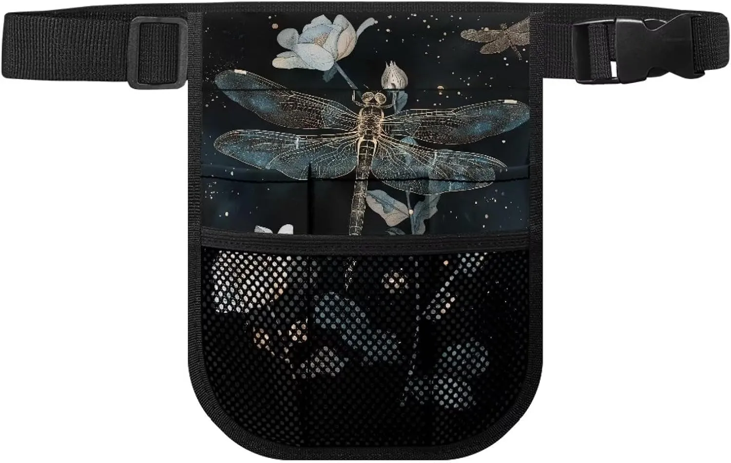 Rnyleeg Floral Dragonfly Nurse Fanny Pack,Nurse Waist Bag with Tape Holder,Nurse Tool Belt Storage for Stethoscopes,Bandage Scissors and Other Medical Supplies
