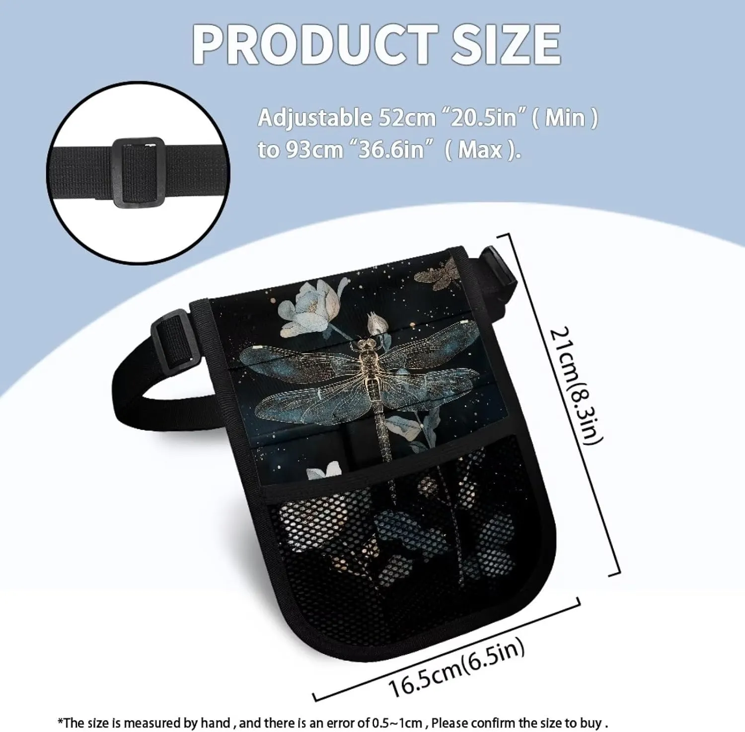 Rnyleeg Floral Dragonfly Nurse Fanny Pack,Nurse Waist Bag with Tape Holder,Nurse Tool Belt Storage for Stethoscopes,Bandage Scissors and Other Medical Supplies