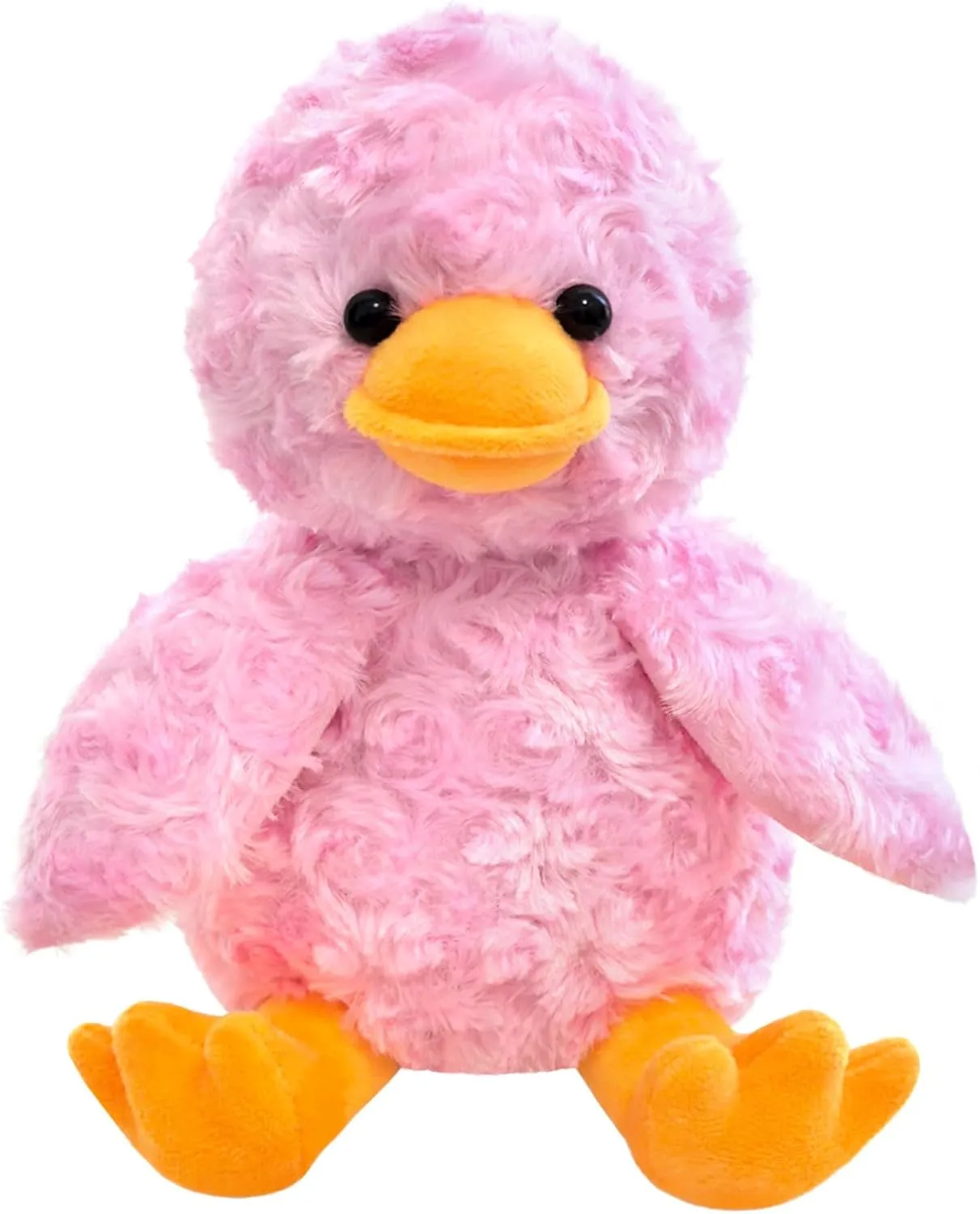 Rose Duck Plush Stuffed Animal, Cute Furry Pink Duck Toy, Soft Cuddly Plushie Hugger Toy for Boys Girls, Gifts for Kids or Girlfriend, 12 Inches