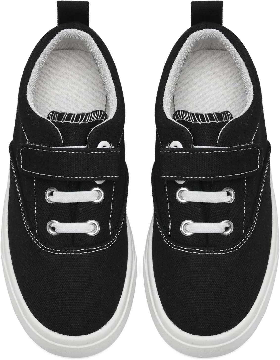 rosyclo Canvas Sneakers for Boys and Girls, Toddler Kids Walking Shoes Lightweight Breathable Non-Slip Soft Adjustable Strap Baby Boy Girl Outdoor Casual Tennis Shoe for Little Big Kid