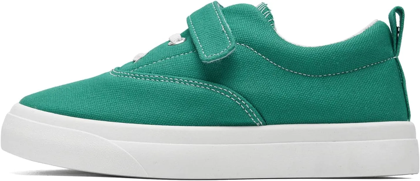 rosyclo Canvas Sneakers for Boys and Girls, Toddler Kids Walking Shoes Lightweight Breathable Non-Slip Soft Adjustable Strap Baby Boy Girl Outdoor Casual Tennis Shoe for Little Big Kid