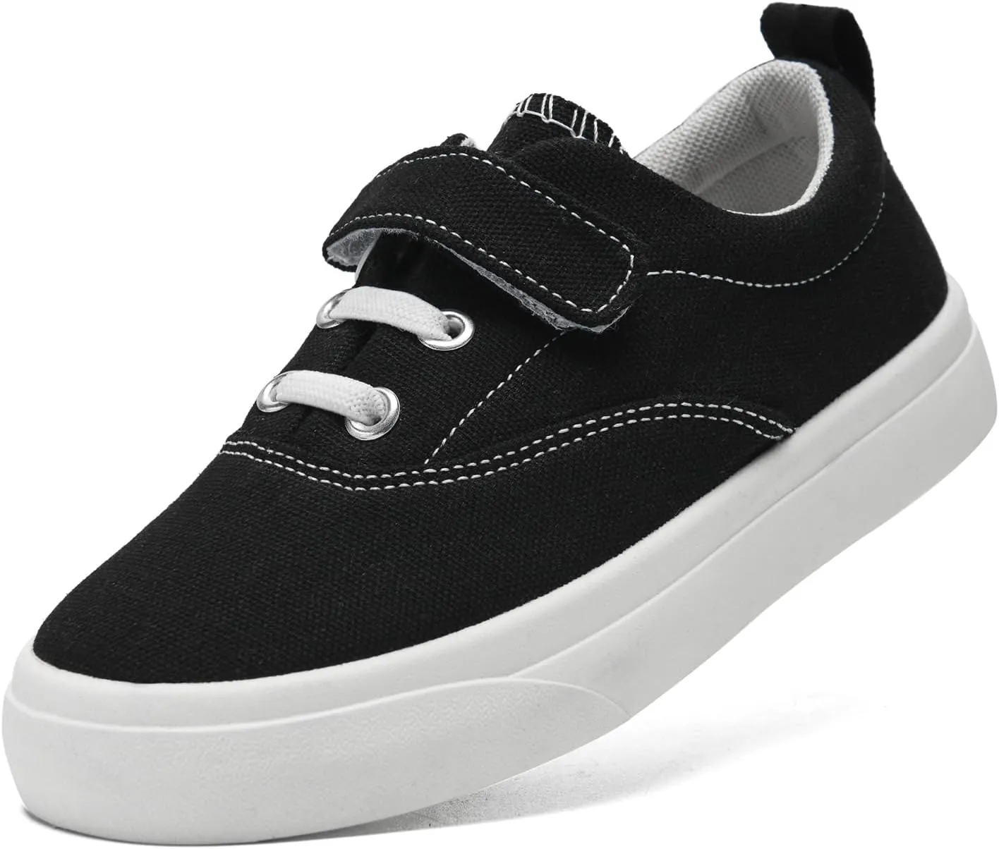 rosyclo Canvas Sneakers for Boys and Girls, Toddler Kids Walking Shoes Lightweight Breathable Non-Slip Soft Adjustable Strap Baby Boy Girl Outdoor Casual Tennis Shoe for Little Big Kid