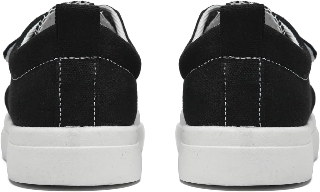 rosyclo Canvas Sneakers for Boys and Girls, Toddler Kids Walking Shoes Lightweight Breathable Non-Slip Soft Adjustable Strap Baby Boy Girl Outdoor Casual Tennis Shoe for Little Big Kid