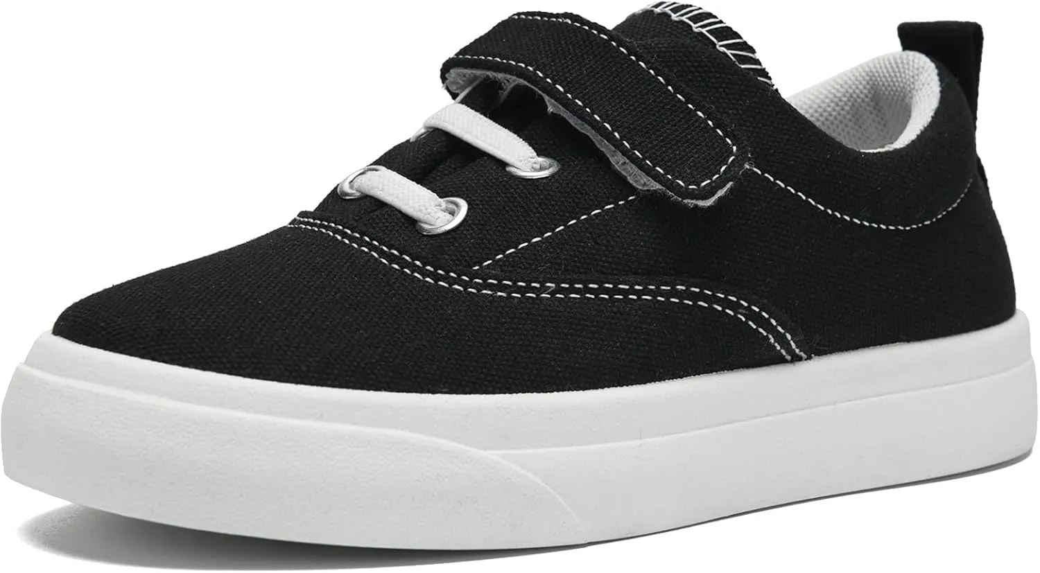 rosyclo Canvas Sneakers for Boys and Girls, Toddler Kids Walking Shoes Lightweight Breathable Non-Slip Soft Adjustable Strap Baby Boy Girl Outdoor Casual Tennis Shoe for Little Big Kid