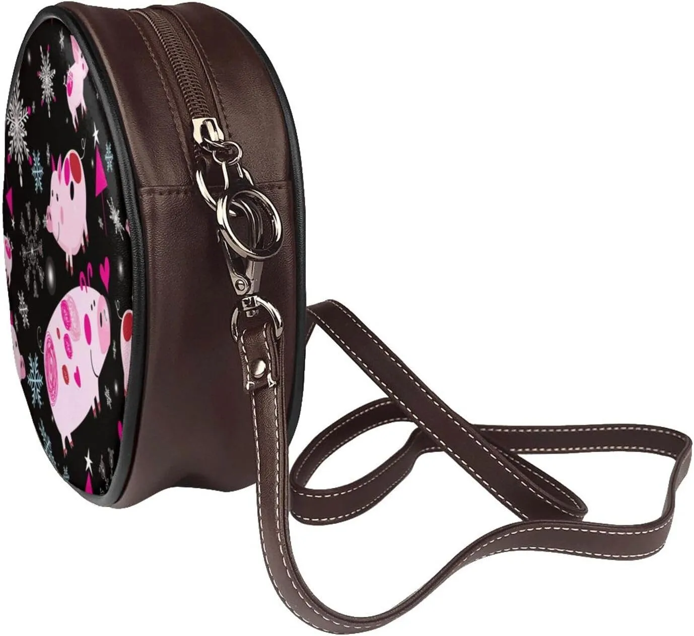 Round Crossbody Shoulder Bag Circle Purse Handbags for Women Small Fashion Clutch Evening Wallet
