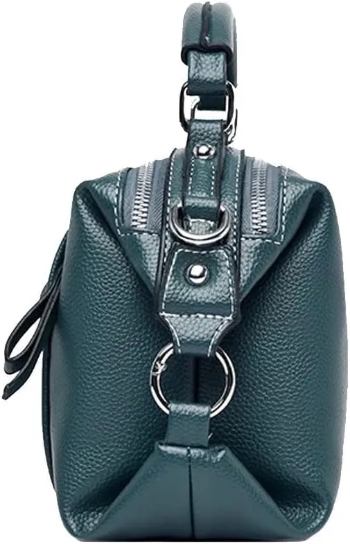 ROUROU Boston Bag for Women Top Handle Handbag Large Capacity Shoulder Bag Leather Crossbody Bag Retro Purse