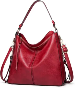 ROUROU Soft Faux Leather Handbag for Women Large Capacity Tote Bag Hobo Purse Retro Shoulder Bag Crossbody Bag with Tassel