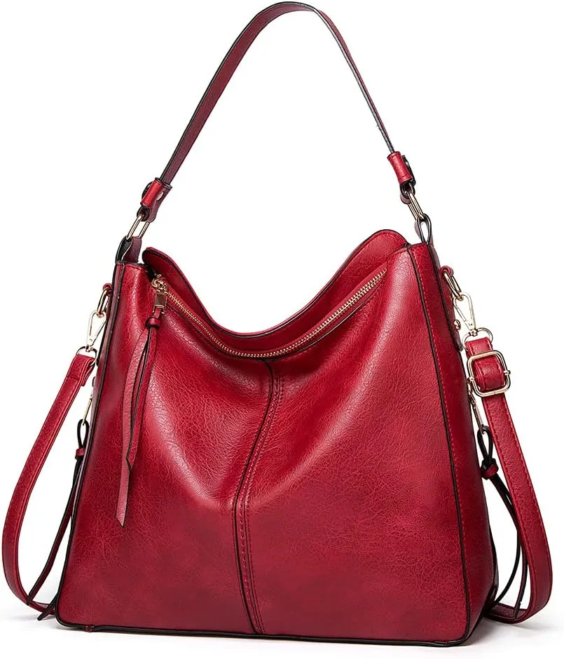 ROUROU Soft Faux Leather Handbag for Women Large Capacity Tote Bag Hobo Purse Retro Shoulder Bag Crossbody Bag with Tassel