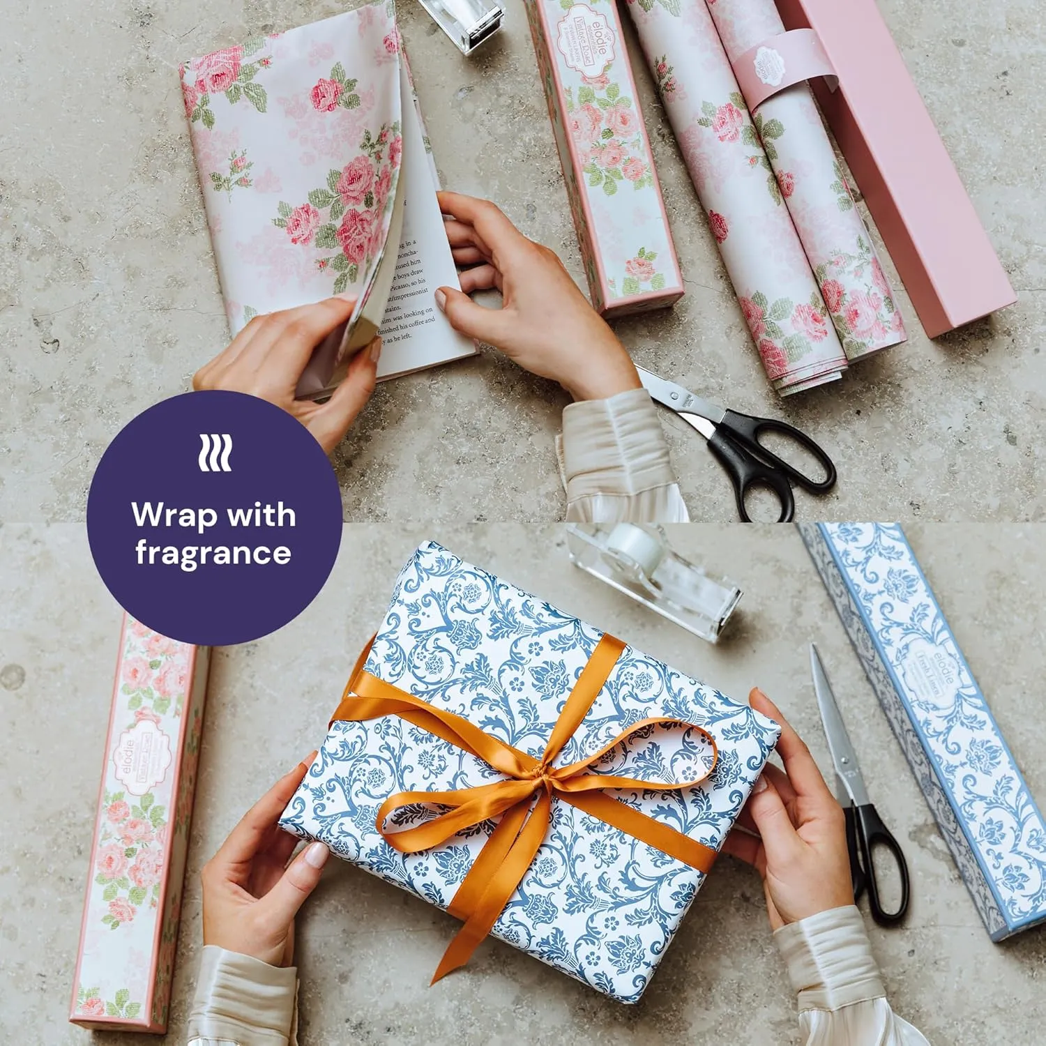 Royal Damask Print 6 Scented Drawer Liners - Non-Adhesive English Lavender Drawer Paper Liner for Dresser Closet & Shelves - 14 x 19½ Inch