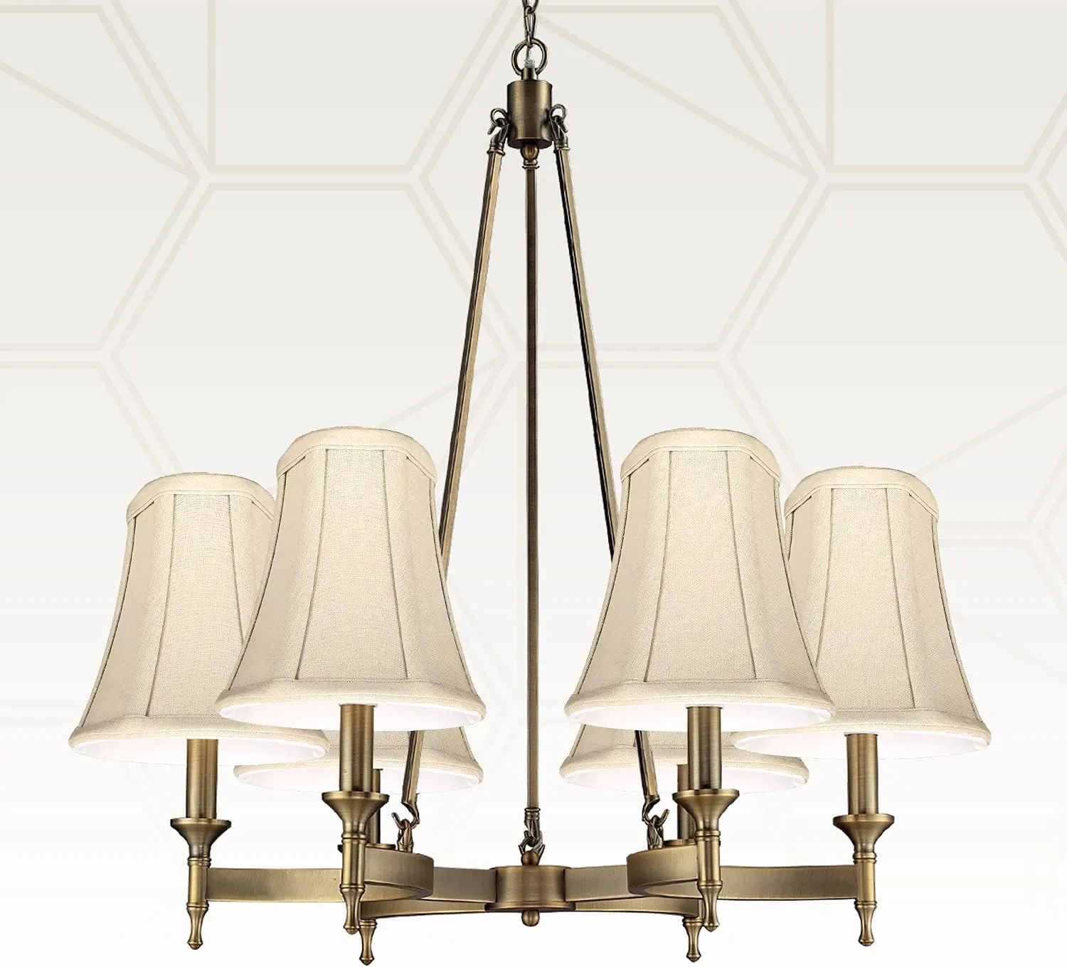 Royal Designs, Inc. "True Bell Lamp Shade with Flame Clip, Linen Beige, 3"" x 6"" x 6.25""" (BS-704FC-6LNBG)