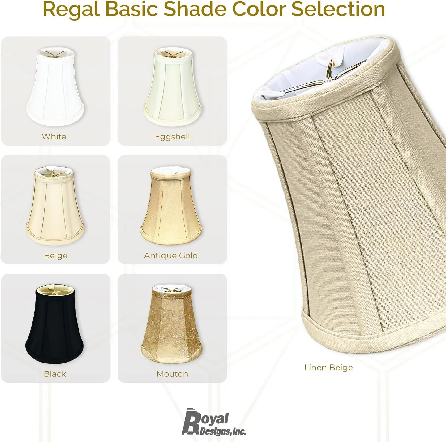 Royal Designs, Inc. "True Bell Lamp Shade with Flame Clip, Linen Beige, 3"" x 6"" x 6.25""" (BS-704FC-6LNBG)