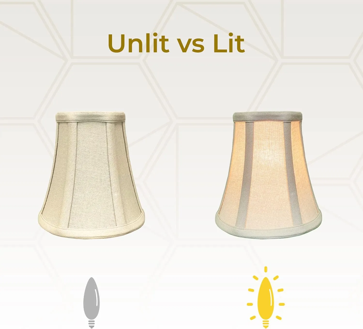 Royal Designs, Inc. "True Bell Lamp Shade with Flame Clip, Linen Beige, 3"" x 6"" x 6.25""" (BS-704FC-6LNBG)