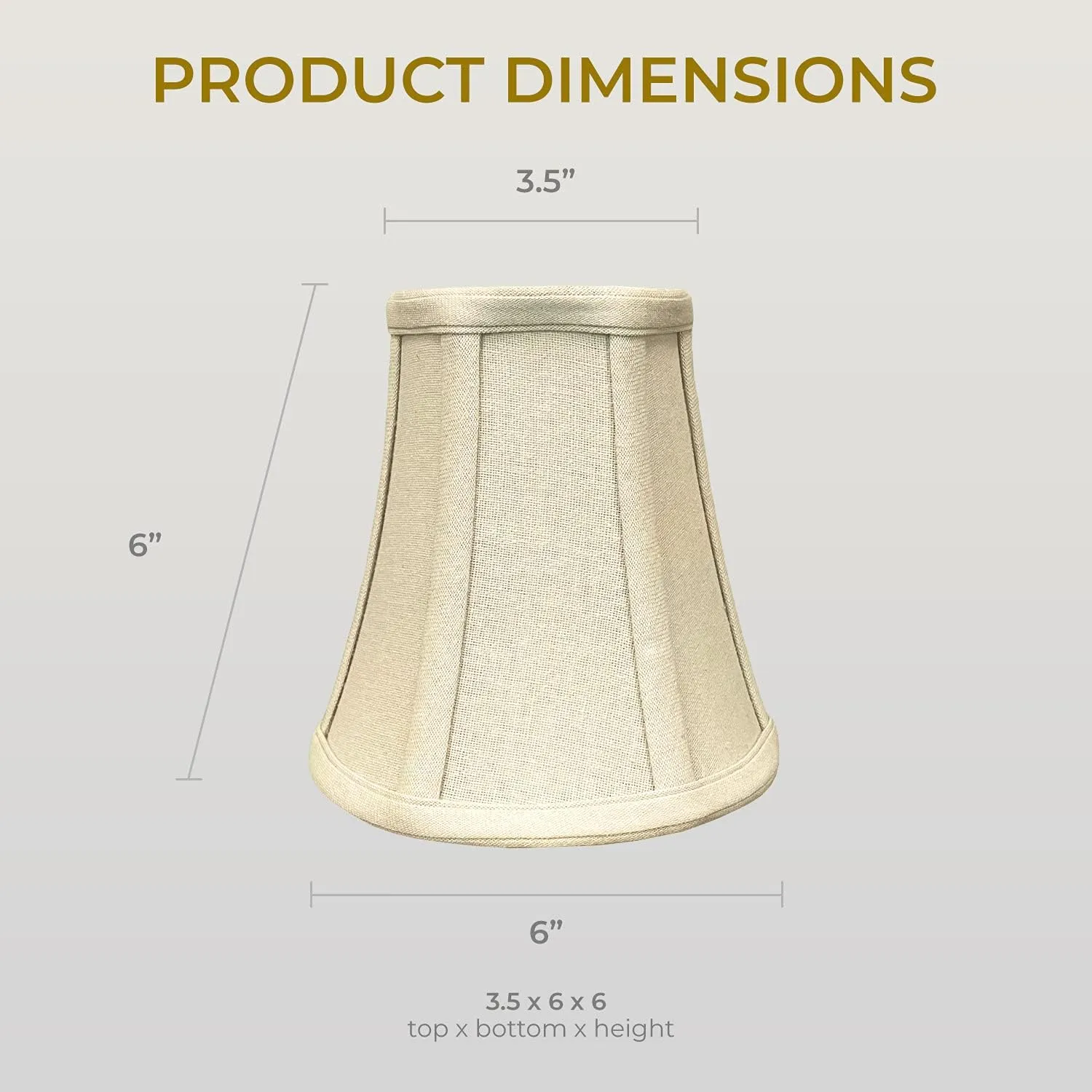 Royal Designs, Inc. "True Bell Lamp Shade with Flame Clip, Linen Beige, 3"" x 6"" x 6.25""" (BS-704FC-6LNBG)