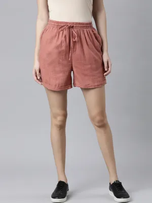 Rust Linen Shorts
