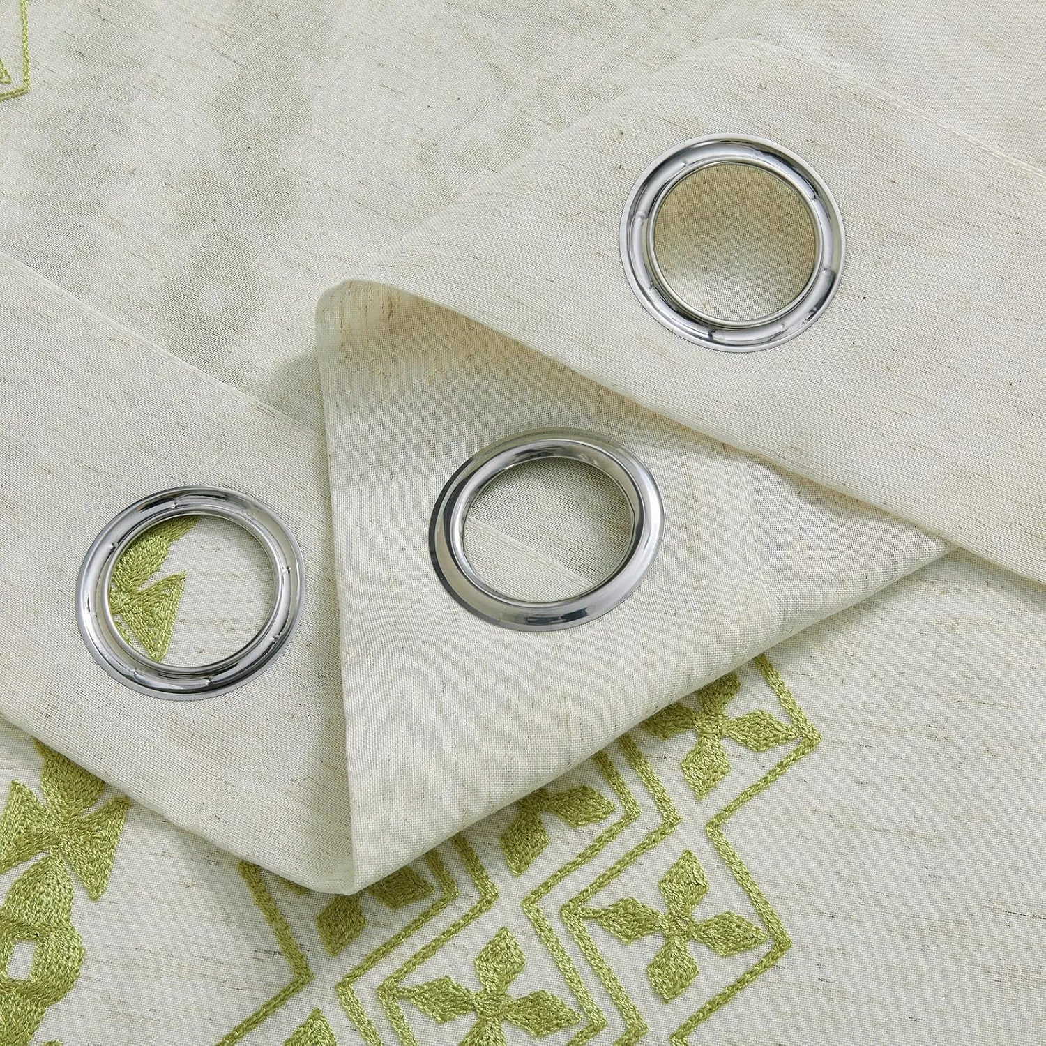 Rustic Curtains 84 Inch Length 2 Panels set Bohemian Curtains for Bedroom Living Room Grommet Semi Sheer Flax Linen Drapes for Dining Room Balcony Office Farmhouse Decor, 52x84 Inches Long, Sage Green