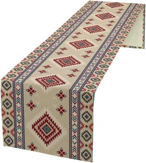 Rustic Ethnic African Table Runner Vintage Tribal Aztec Southwestern Native American Runner for Kitchen Table Dining Room Coffe 13x60 inch