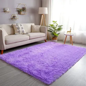 Rynx | GKLUCKIN Shag Ultra Soft Area Rug, Fluffy 4'x6' Purple Rugs Plush Non-Skid Indoor Fuzzy Faux Fur Rugs Furry Accent Rugs for Living Room Bedroom Kids Room Playroom Decor