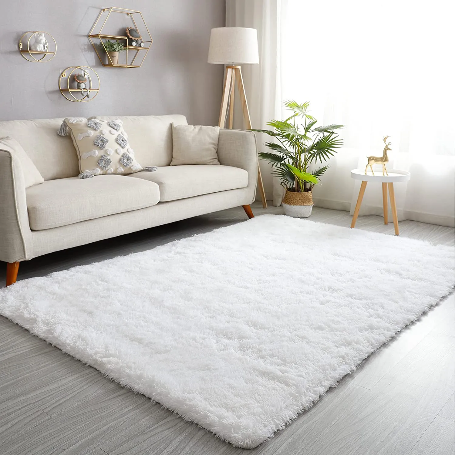 Rynx | GKLUCKIN Shag Ultra Soft Area Rug, Fluffy 4'x6' Purple Rugs Plush Non-Skid Indoor Fuzzy Faux Fur Rugs Furry Accent Rugs for Living Room Bedroom Kids Room Playroom Decor