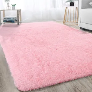 Rynx | Merelax Soft Modern Indoor Large Shaggy Rug For Bedroom Livingroom Dorm Kids Room Home Decorative, Non-Slip Plush Fluffy Furry Fur Area Rugs Comfy Nursery Accent Floor Carpet 5x8 Feet, Pink