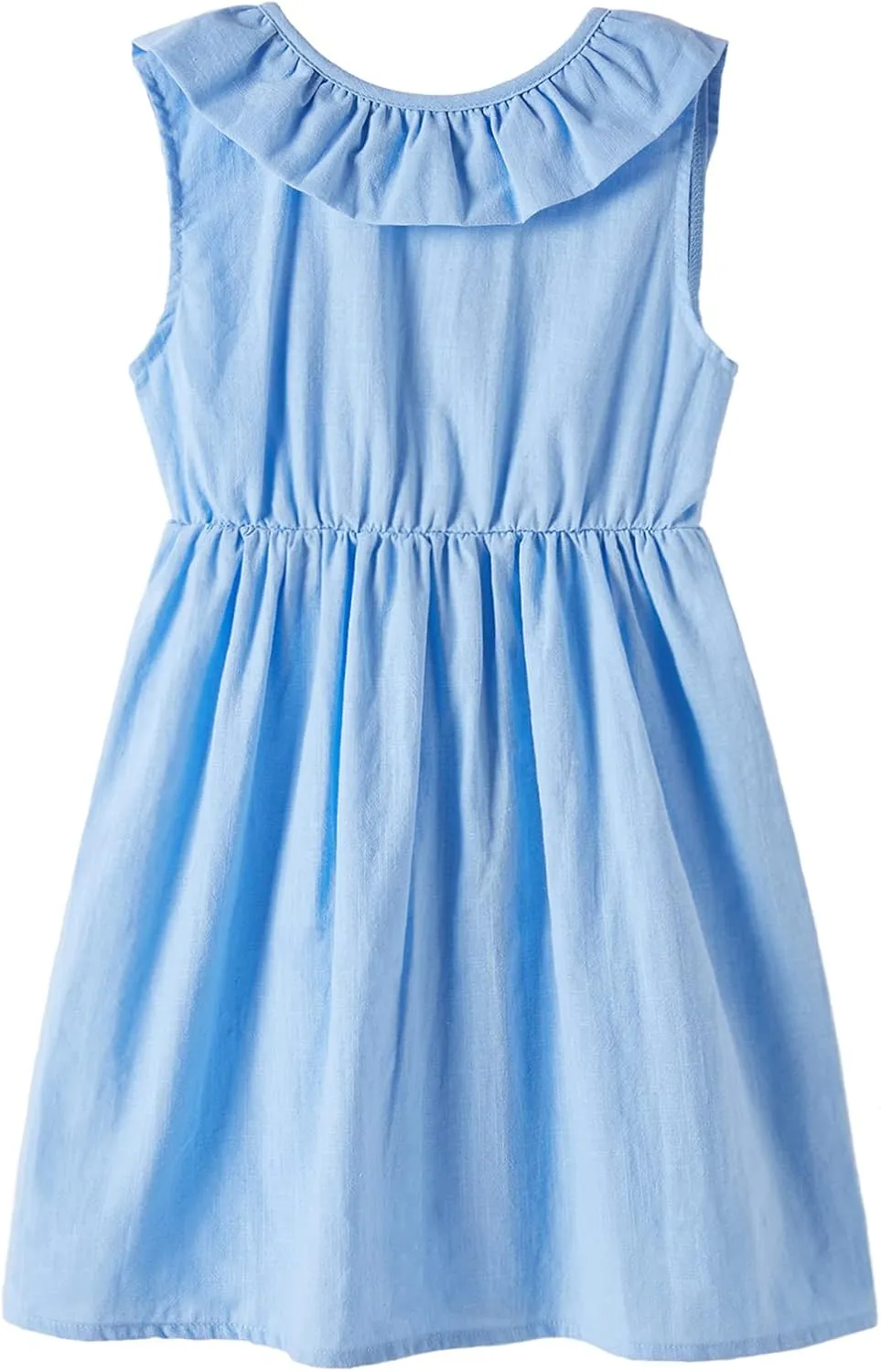 Rysly Toddler Baby Girls Cotton Linen Plaid Dress with Ruffle Back Straps and Bow Kids Casual Dress