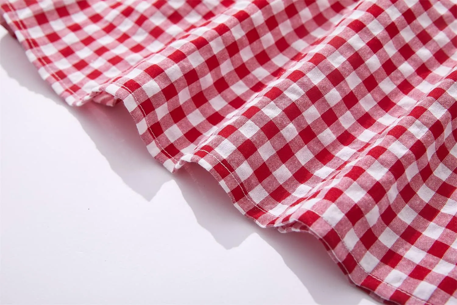 Rysly Toddler Baby Girls Cotton Linen Plaid Dress with Ruffle Back Straps and Bow Kids Casual Dress
