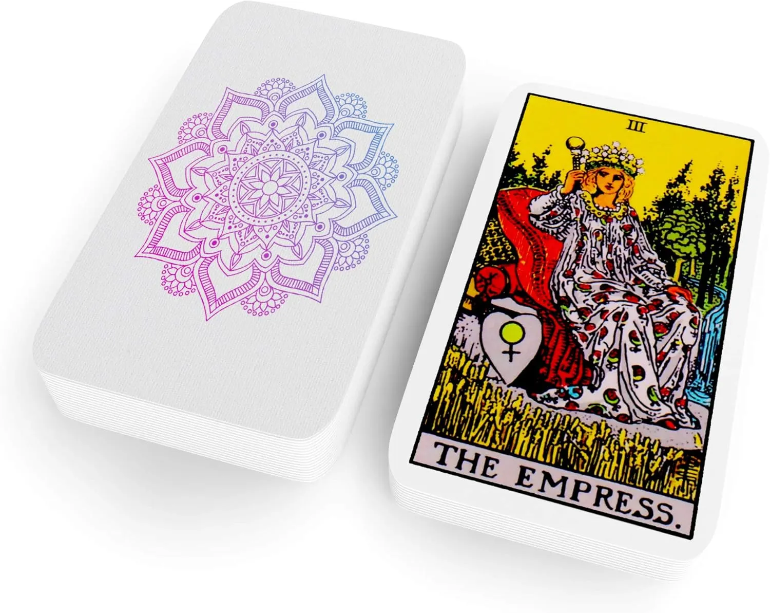 Sagesight Classic Tarot Cards Deck with Guidebook & Premium Linen Carry Bag - Original Pamela Colman Smith Artwork - Tarot Cards for Beginners and Experts (Light)
