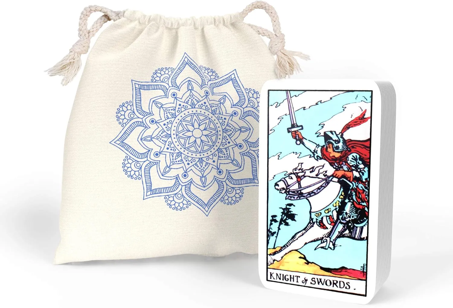Sagesight Classic Tarot Cards Deck with Guidebook & Premium Linen Carry Bag - Original Pamela Colman Smith Artwork - Tarot Cards for Beginners and Experts (Light)