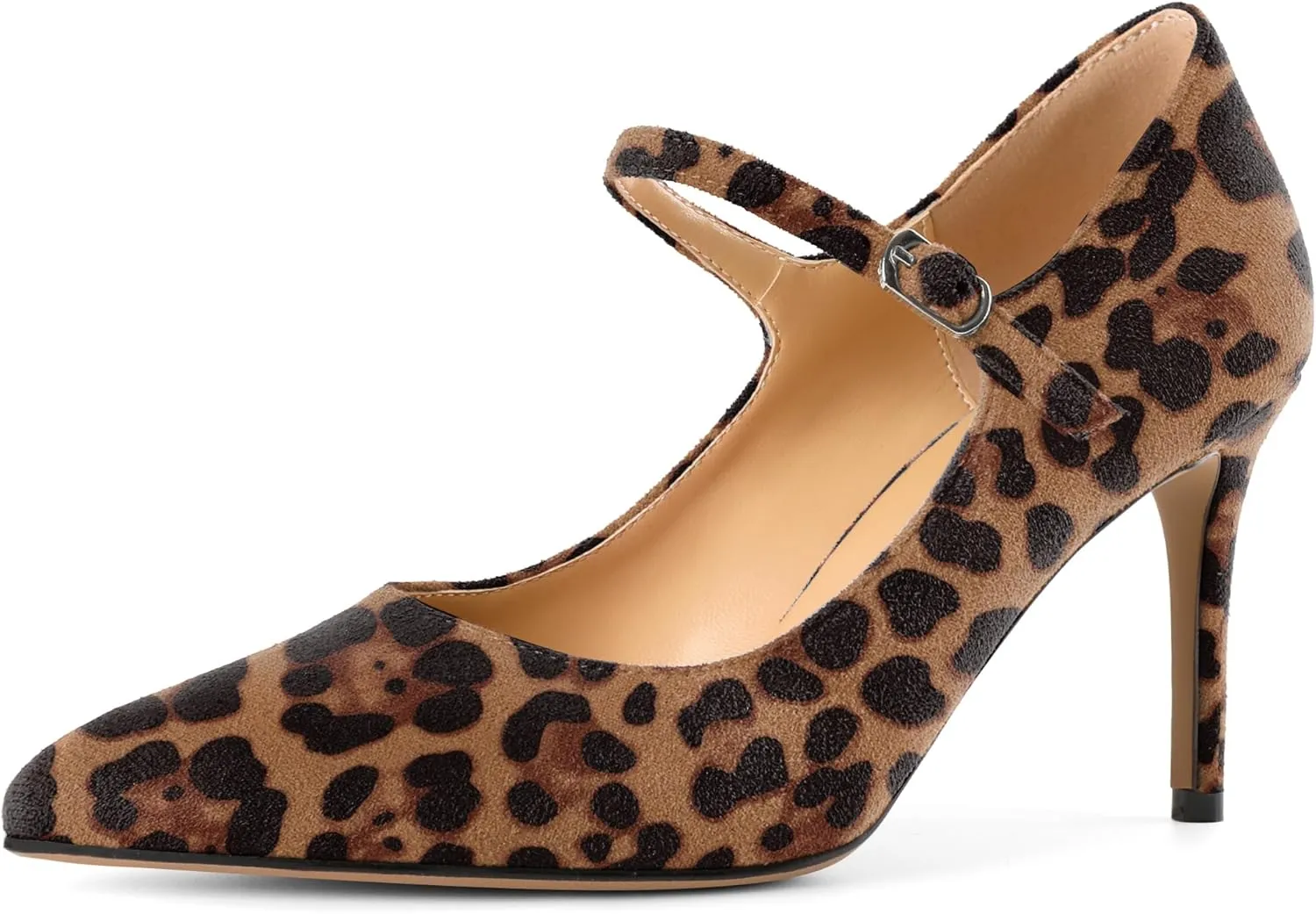 SAMMITOP Women's Pointed Toe Mary Jane Pumps 85mm Heel Party Dress Shoes