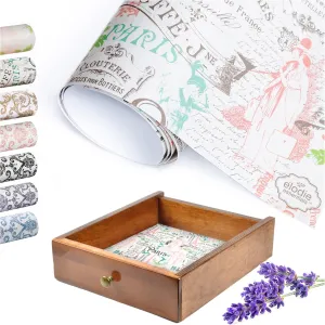 Scented Drawer and Shelf Liners - Vintage Charm - Six (6) Large 14 x 19.6 Inch Sheets - Non-Adhesive Paper Sheets for Closet Shelves and Dresser Drawers - (Vintage Paris)