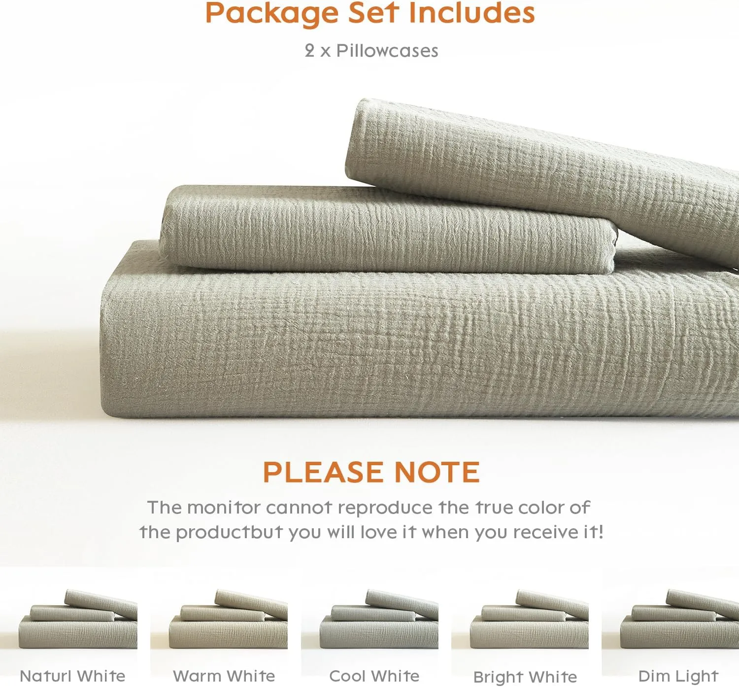 SE SOFTEXLY Muslin Pillowcases Standard Size 100% Cotton, 2 Pack Linen Like Pillow Shams with Envelope Closure, Ultral Soft and Breathable Pillow Case Covers, Smoky-Green, 20" X 26", No Filling