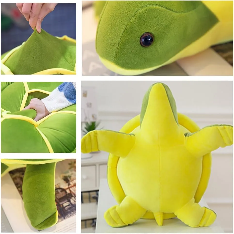 Sea Turtle Plushie Toy,18" Sea Turtle Stuffed Animals Plush Green Soft Plush Toys Hugging Pillows,Tortoise Plush Toys Doll Valentine's Day Birthday Gifts for Kids, Girls, Girlfriend (Green-18 inches)