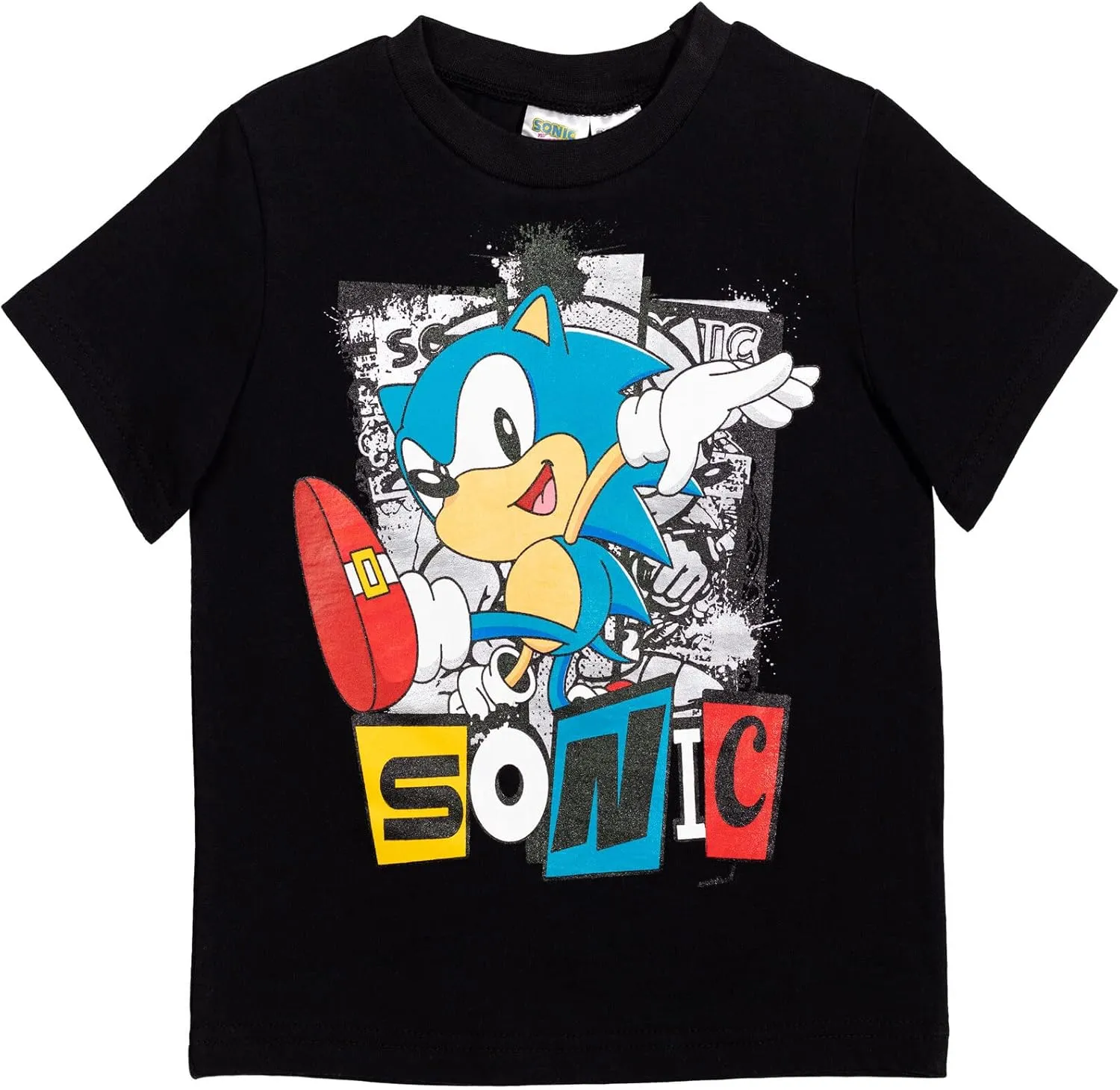 SEGA Sonic the Hedgehog Athletic Pullover T-Shirt & Shorts Outfit Set Toddler to Big Kid
