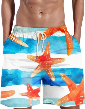 Sets for Men Summer Digital Print Drawstring Tie Elastic Waist Casual Fashion Beach Shorts Beach Shorts Swim Mens