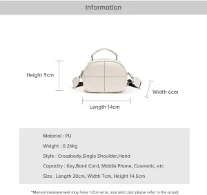 Shell Handbag Sewing Thread Design Shoulder Bag Faux Leather Crossbody Handbag with Zipper Closure