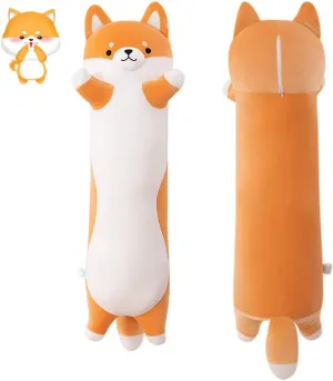 Shiba Inu Soft Plush Pillow Long Cute Corgi Dog Plush Husky Plush Pillow Akita Plushie Body Pillow Stuffed Animals Toy for Adults Kids Home Decor Gift, 70cm/27.55Inch